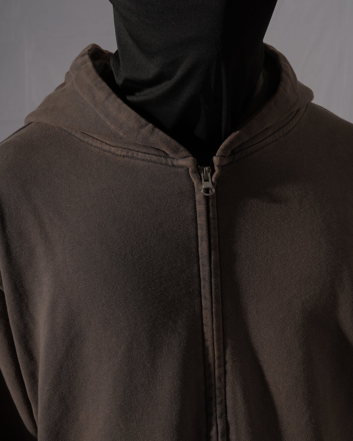 FULL ZIP HOODIE - WASHED GRAY