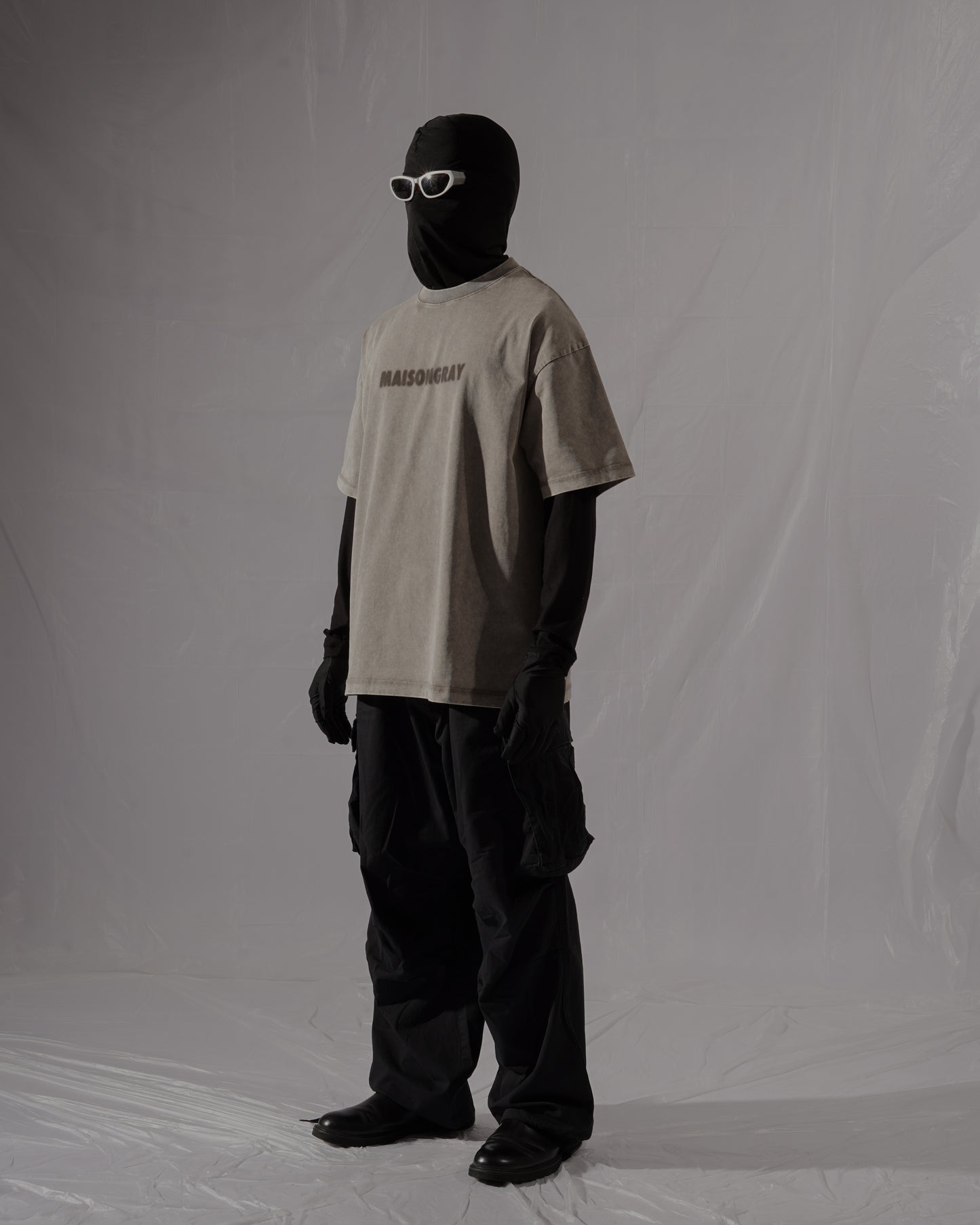 BLUR LOGO T-SHIRT - WASHED GRAY