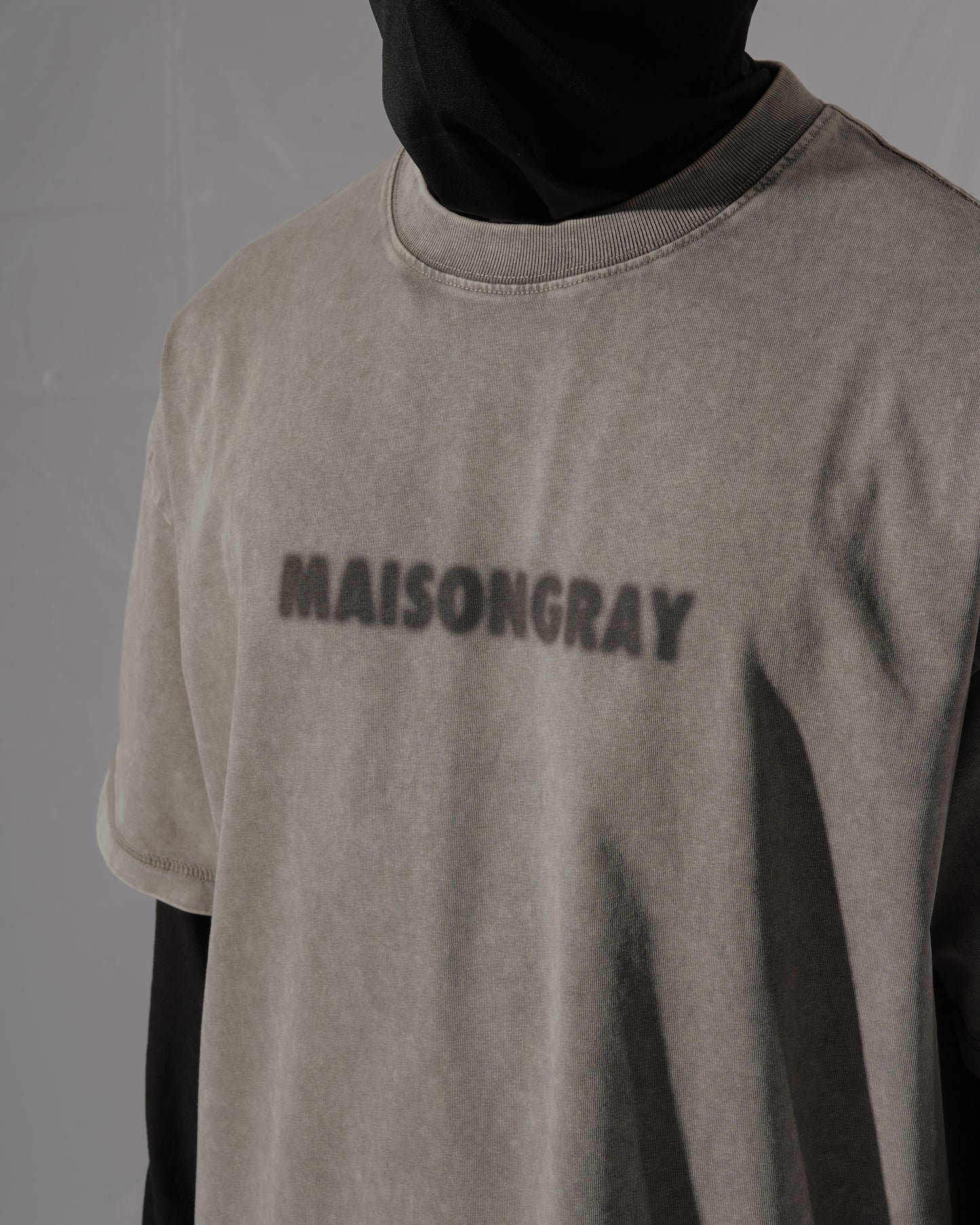 BLUR LOGO T-SHIRT - WASHED GRAY