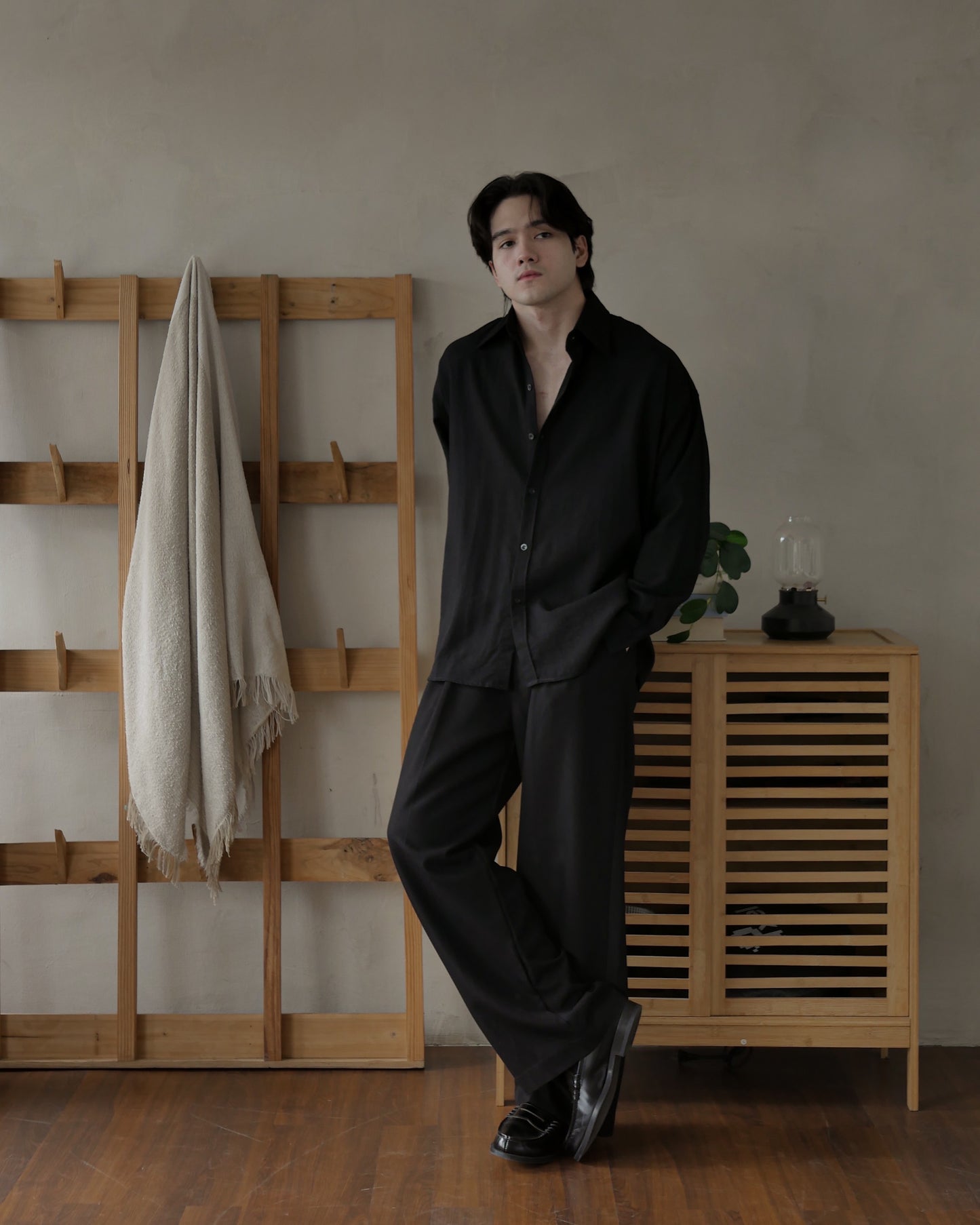 HARVEY LINEN SHIRT - BLACK