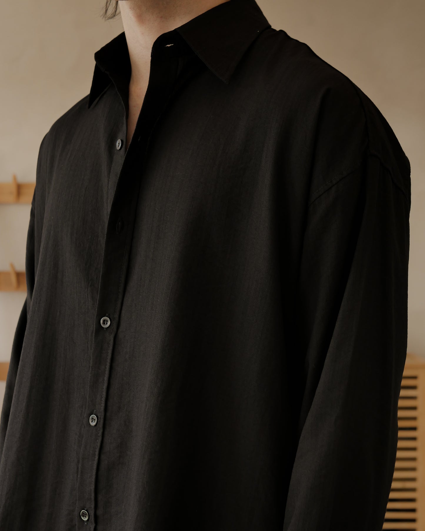 HARVEY LINEN SHIRT - BLACK