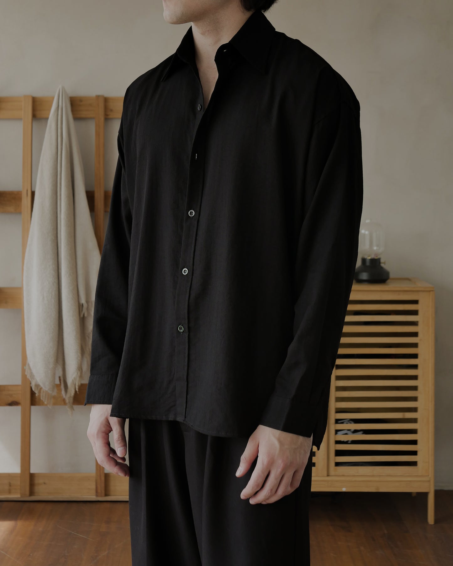 HARVEY LINEN SHIRT - BLACK
