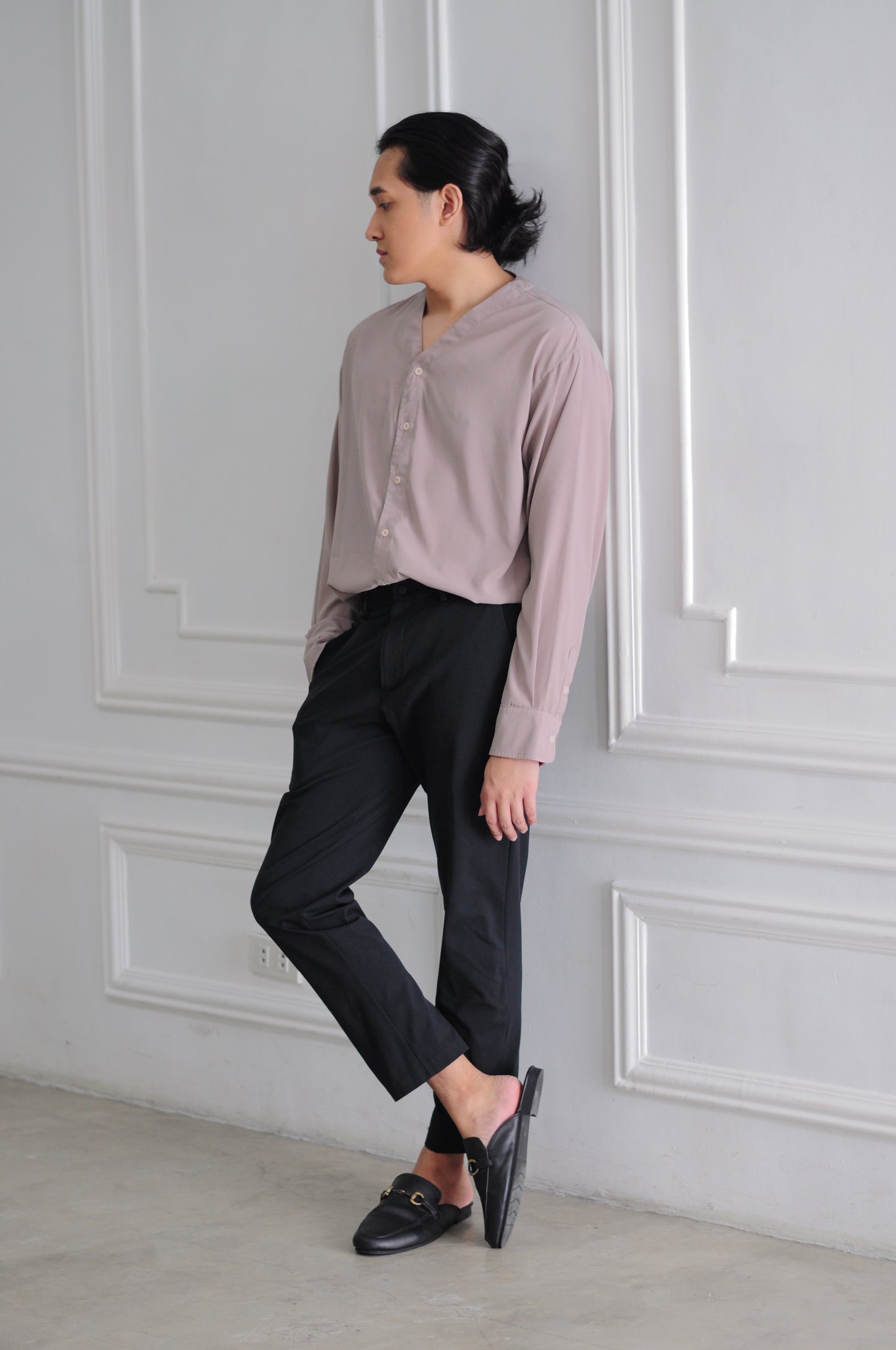 RELAXED V SHIRT - ROSE