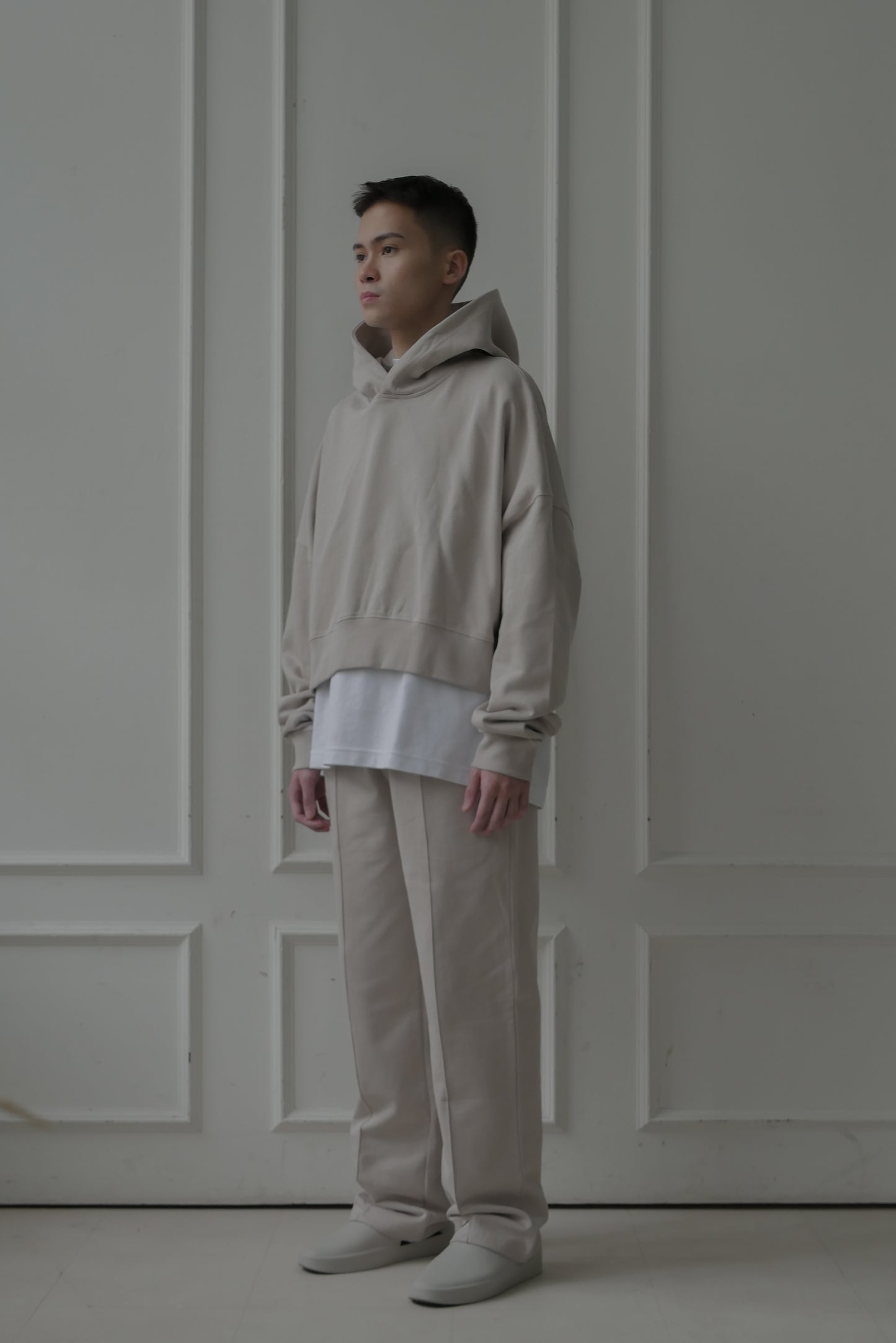 DAILY CROPPED HOODIE - GRAY