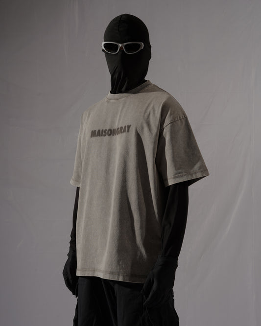 BLUR LOGO T-SHIRT - WASHED GRAY