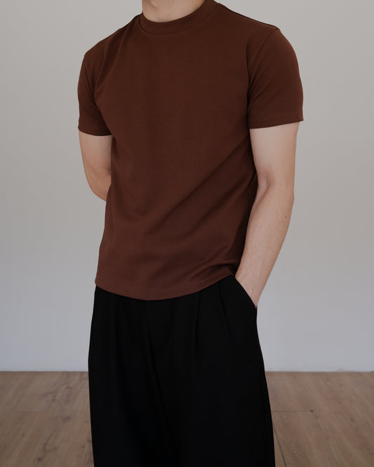 CARMY SLIM FIT T-SHIRT - BROWN