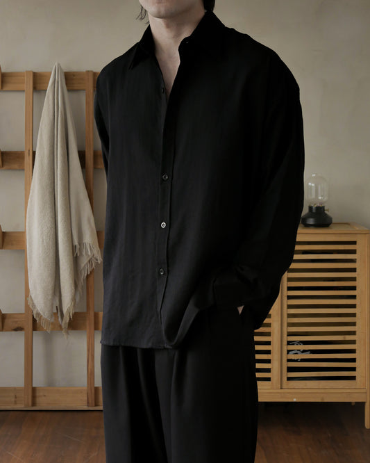 HARVEY LINEN SHIRT - BLACK
