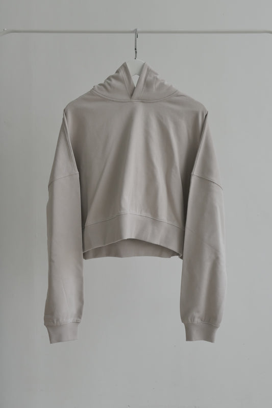 DAILY CROPPED HOODIE - GRAY